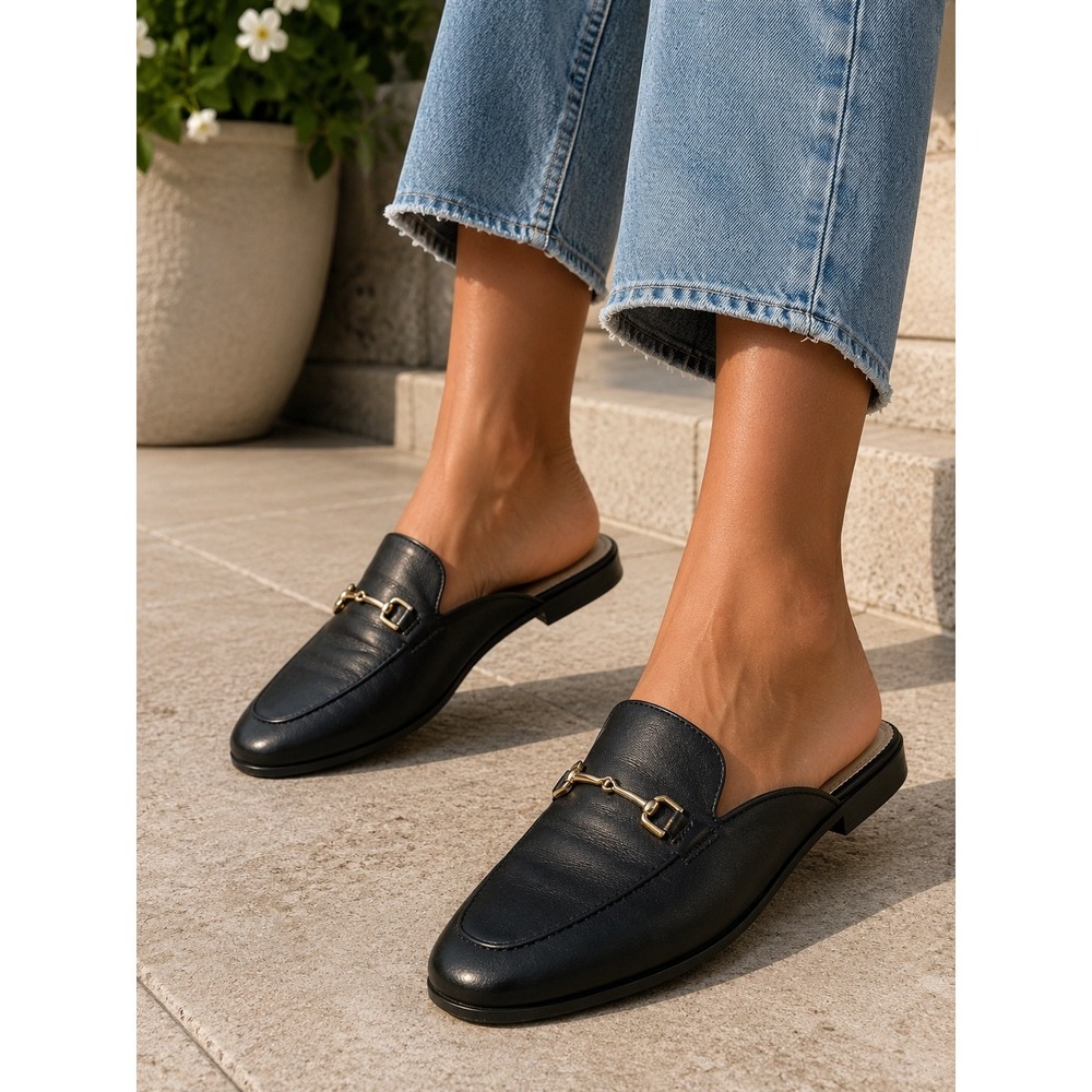 Sam Edelman Linnie Bit Mules Women's Size 9.5 Black Good‎ Leather Loafer